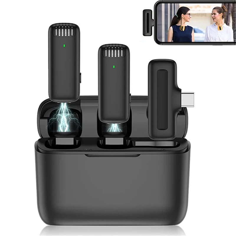 Wireless Mic For Smartphone Video Recording - VBNBV Mini Wireless Lavalier Microphone Audio