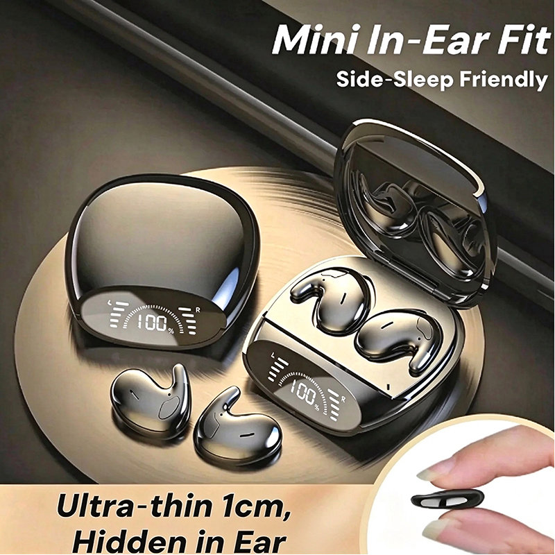 Wireless Lavalier Microphone Type C Lightning - Invisible Sleep Bluetooth 5.3 Earphones Mini