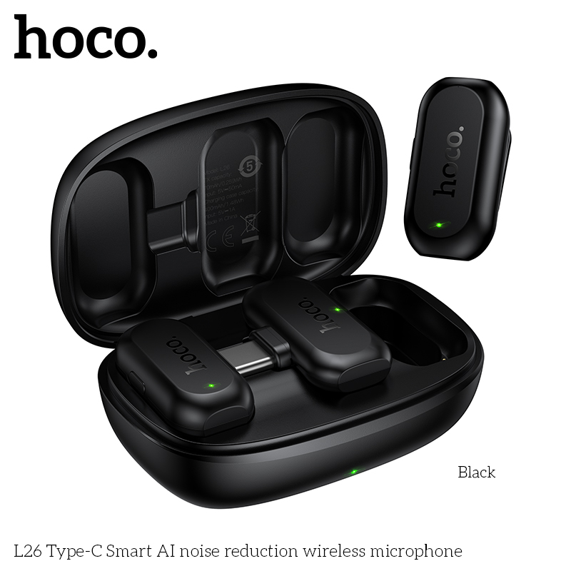 Smart Noise Reduction Lapel Microphone - HOCO L26 Type-C Smart AI Noise
