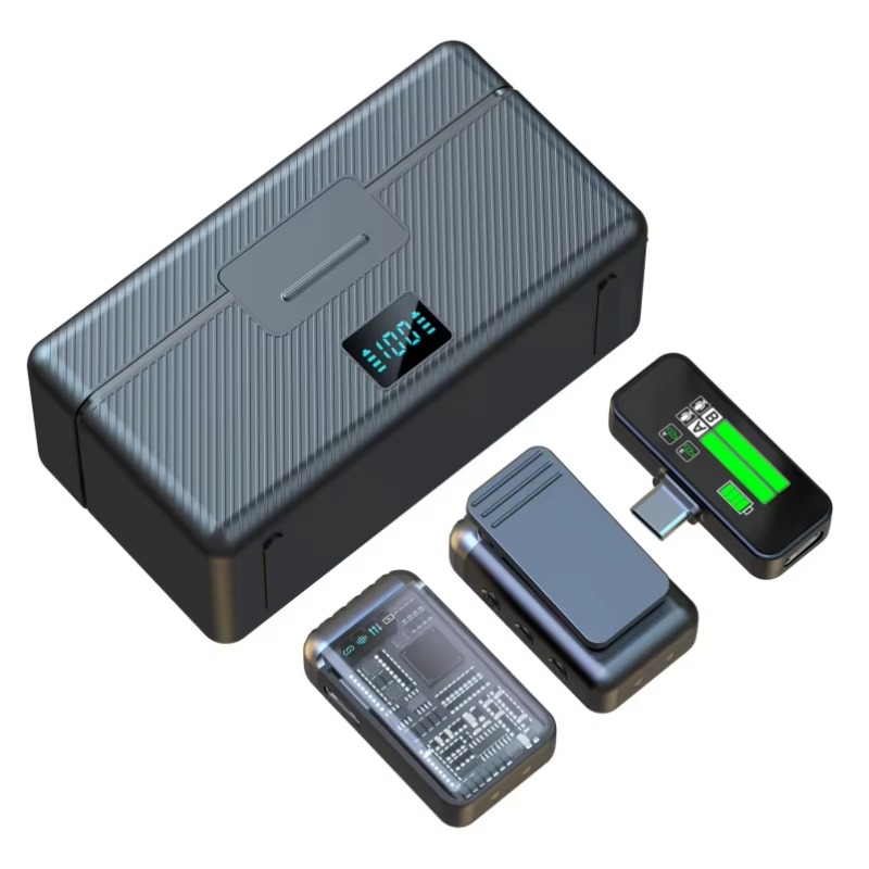 Charging Case For Wireless Microphones - USB Wireless Lavalier Microphone Smart Display