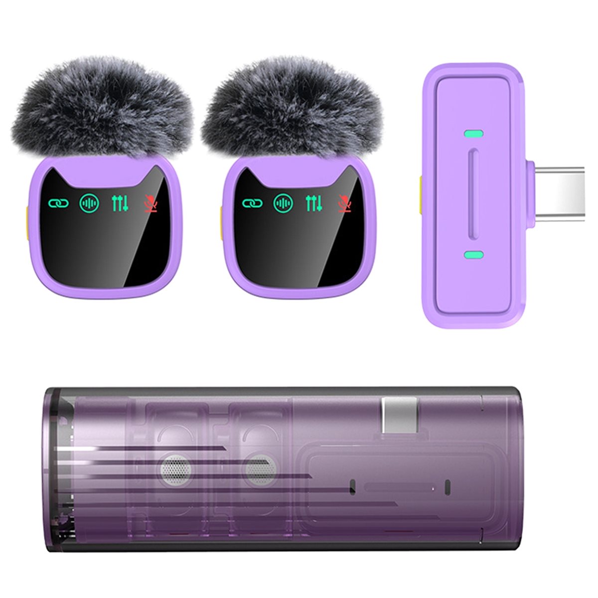 DT75BG LED Display Wireless La - Wireless Mic For Smartphone Video Recording 评论和价格