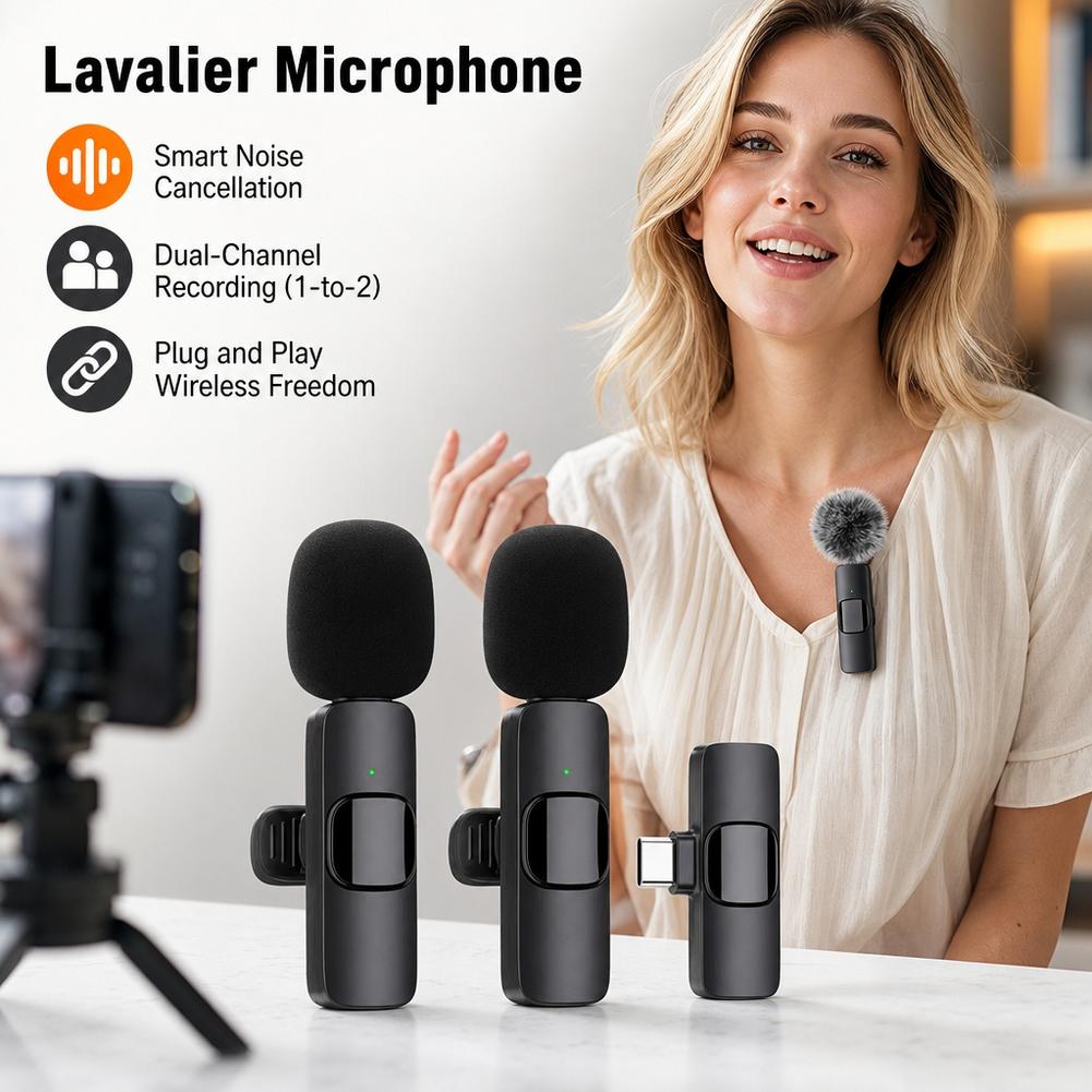 Wireless Lavalier Microphone D - Smart Noise Reduction Lapel Microphone 评论和价格