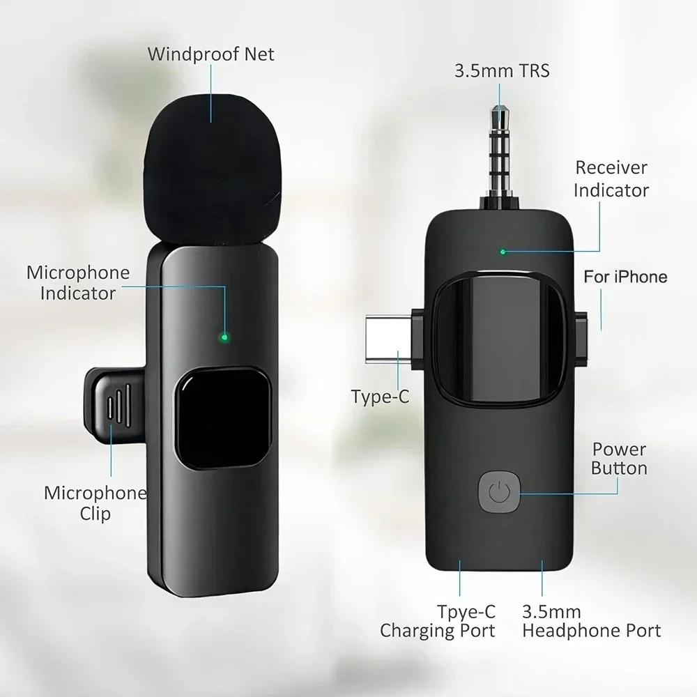 Wireless Lavalier Microphone F - Wireless Mic For Smartphone Video Recording 评论和价格