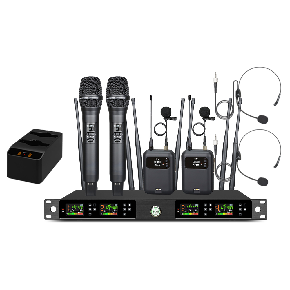 Auto Scan UHF Wireless Microph - Dual Channel Wireless Lapel Mic System 评论和价格