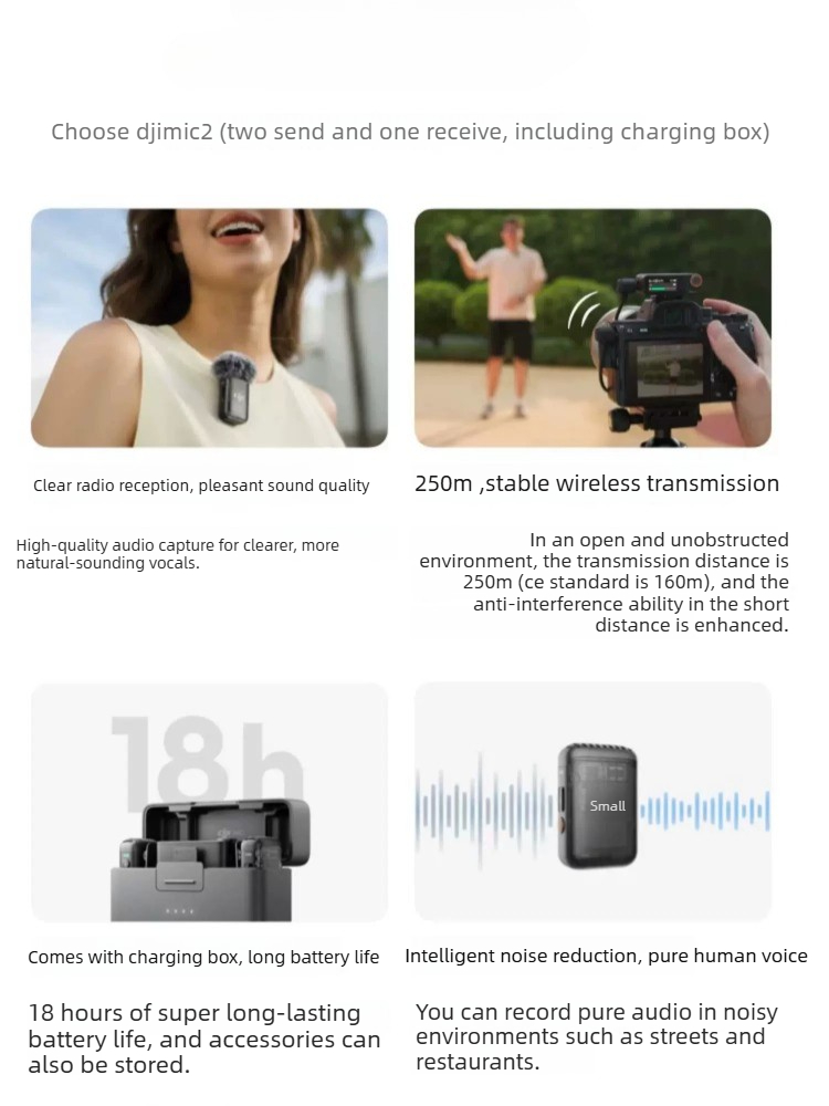 Original DJI Mic Mini 2 Wirele - Magnetic Lavalier Microphone Clip On 评论和价格