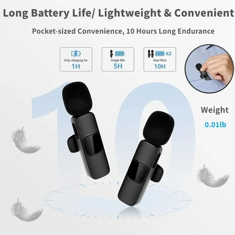 Wireless Lavalier Microphone M - Wireless Mic For Smartphone Video Recording 评论和价格