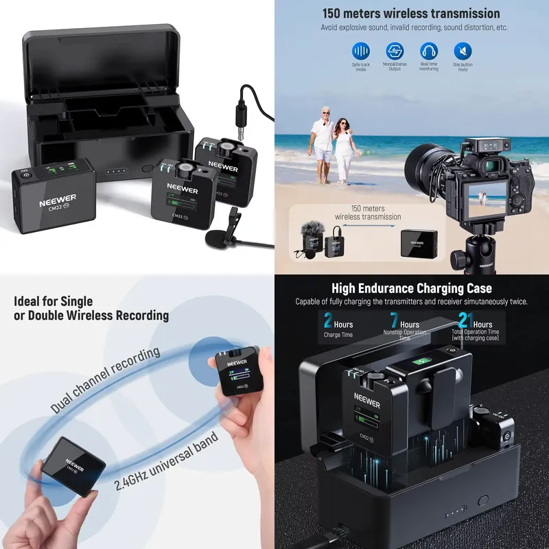 Neewer 2 Pack Wireless Lavalie - Charging Case For Wireless Microphones 评论和价格