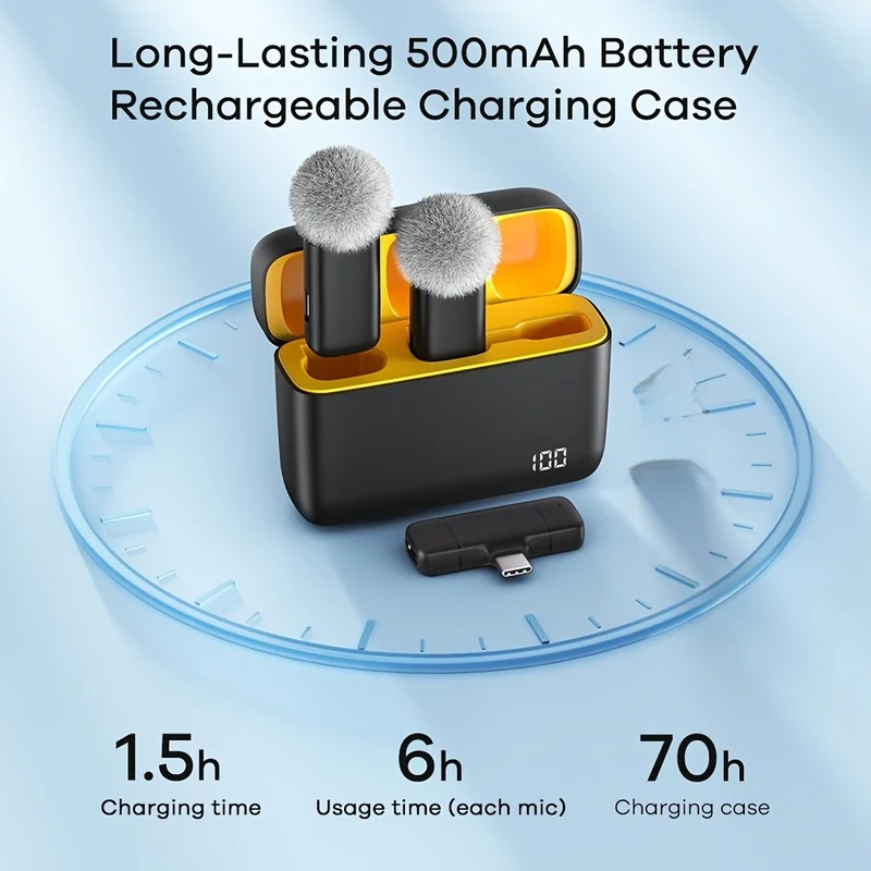 Rechargeable Charging Case Min - Smart Noise Reduction Lapel Microphone 评论和价格