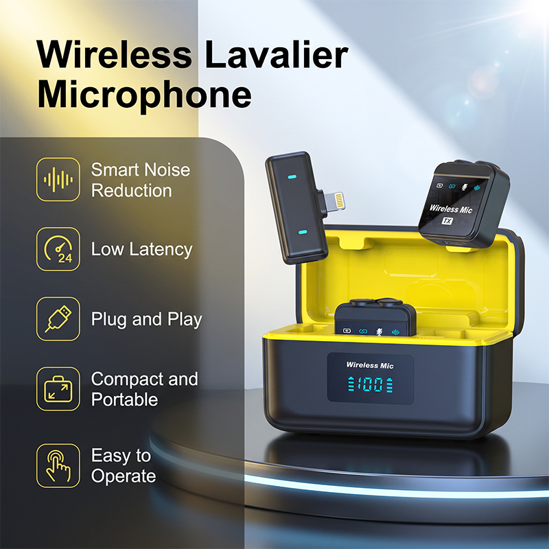 Wireless Lavalier Microphone w - Wireless Podcast Microphone Dual Mic 评论和价格