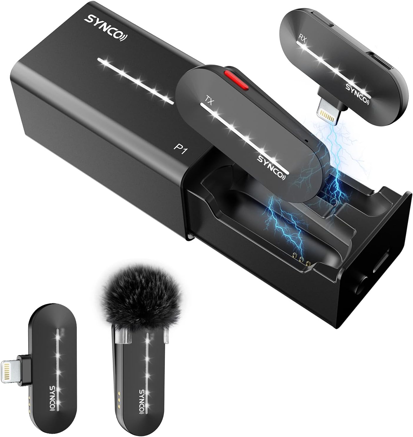 SYNCO Wireless Lavalier Microp - Charging Case For Wireless Microphones 评论和价格