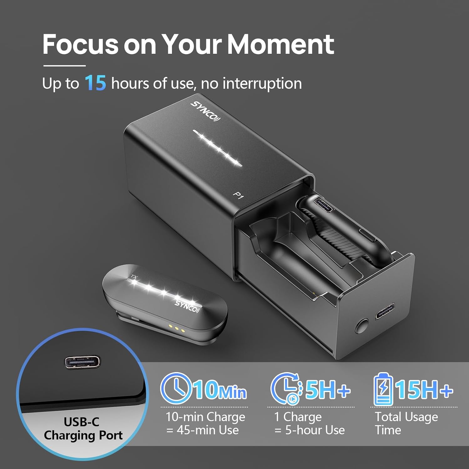 SYNCO Wireless Lavalier Microp - Charging Case For Wireless Microphones 评论和价格