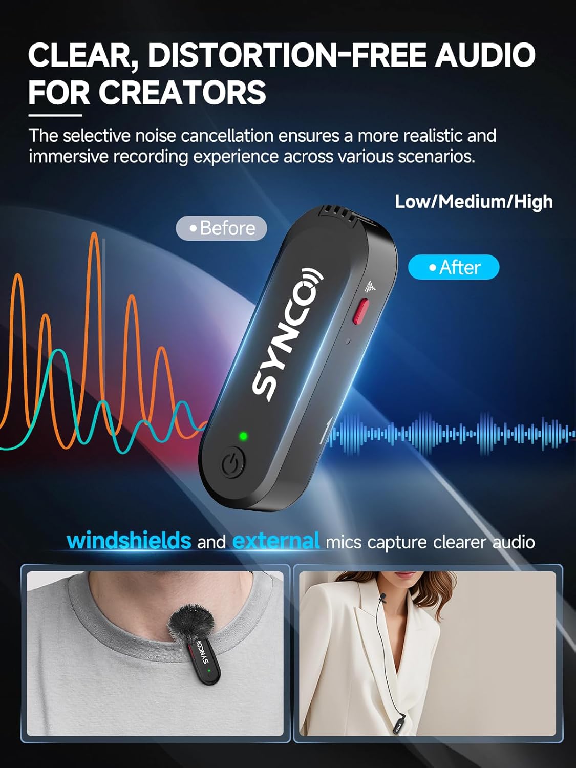SYNCO G3 PRO 2.4G Wireless Dua - Wireless Podcast Microphone Dual Mic 评论和价格