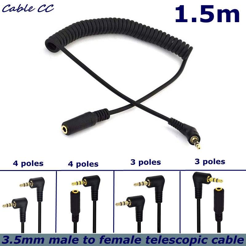 Spring Coiled Spiral Cable 90  - 3.5Mm Trs To Trrs Adapter Audio Cable 评论和价格