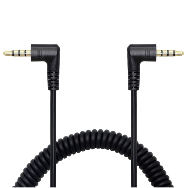 Spring Coiled Spiral Cable 90  - 3.5Mm Trs To Trrs Adapter Audio Cable 评论和价格