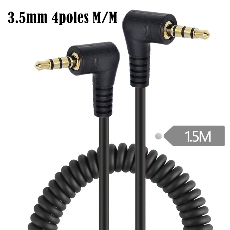 Spring Coiled Spiral Cable 90  - 3.5Mm Trs To Trrs Adapter Audio Cable 评论和价格