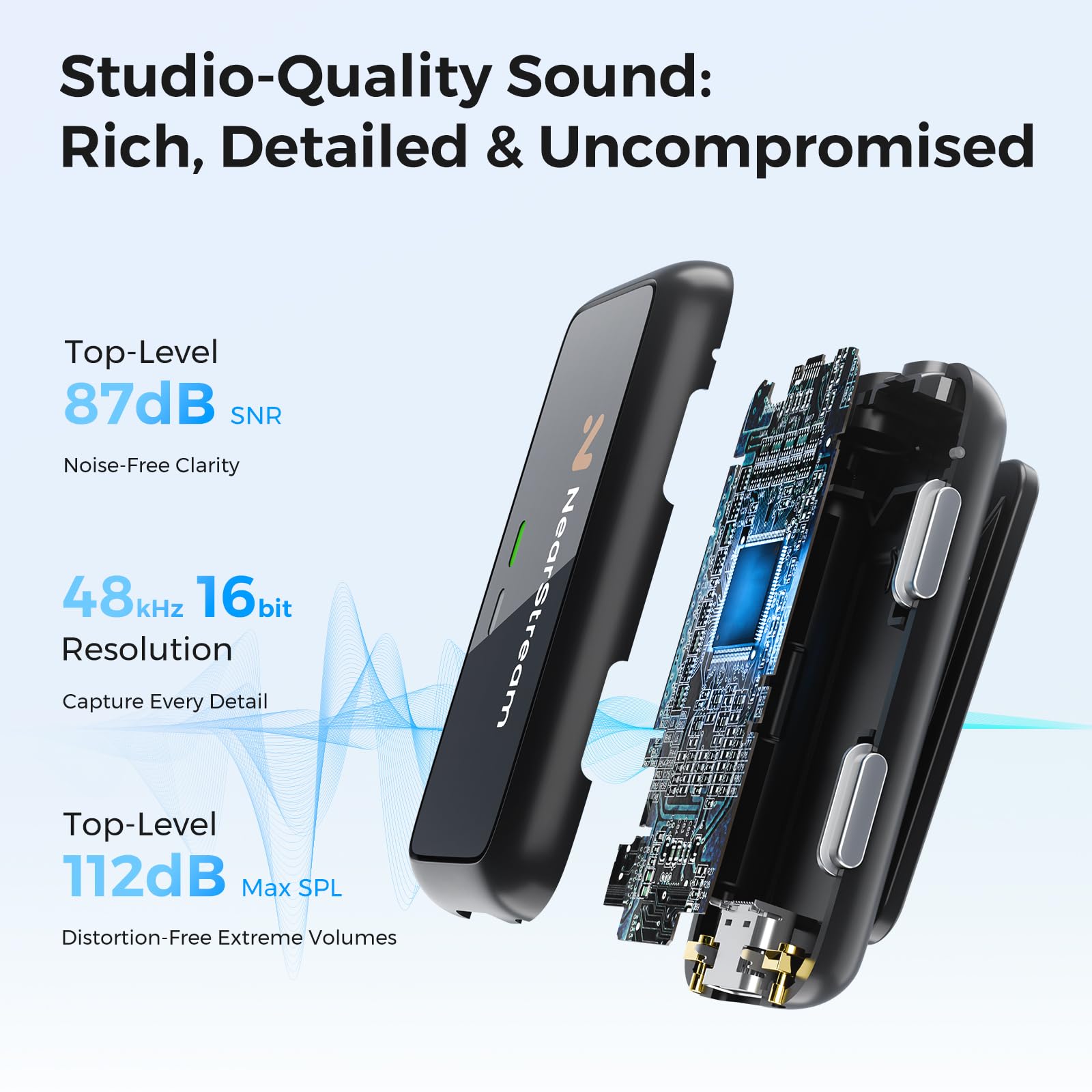 NearStream 1-2 Bluetooth Laval - Wireless Podcast Microphone Dual Mic 评论和价格